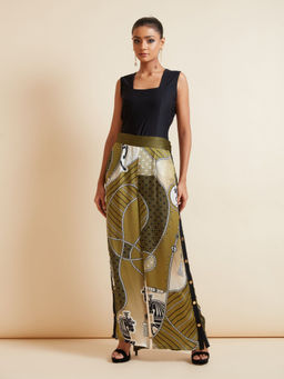 Kamaali Pret - Zoya Olive Printed Pant