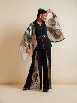 Kamaali Pret - Anja Beige Printed Shirt with Pant (Set of 2)