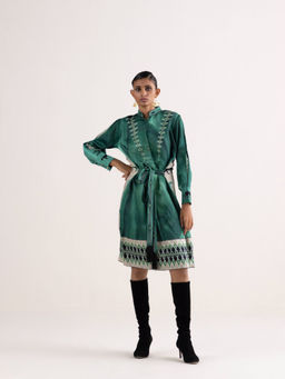 Kamaali Pret - Raziya Green Printed Midi Dress