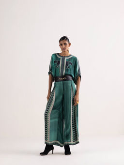 Kamaali Pret - Jelani Green Printed Jumpsuit