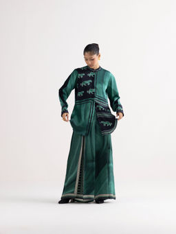 Kamaali Pret - Avana Green Printed Shirt