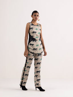 Kamaali Pret - Kanai Beige Printed Pant