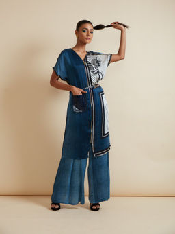 Kamaali Pret - Daneen Teal Printed Midi Dress