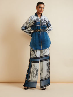 Kamaali Pret - Kehara Multi-Color Printed Shirt with Pant (Set of 2)