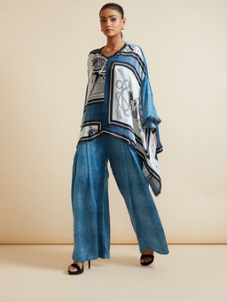 Kamaali Pret - Amra Multi-Color Printed Top with Pant (Set of 2)