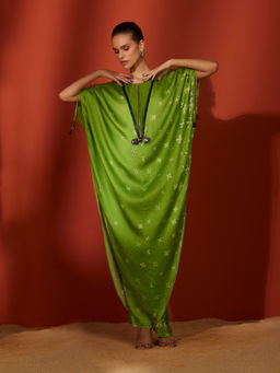 Kamaali Pret - Sora Green Printed Kaftan Maxi Dress