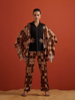 Kamaali Pret - Hideki Multi-Color Printed Top with Pant (Set of 2)