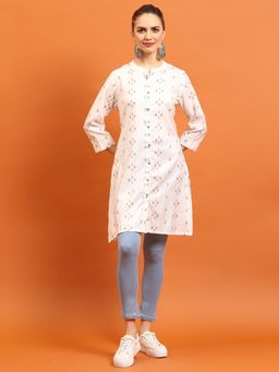 Shree - Women Rayon White Printed Kurti