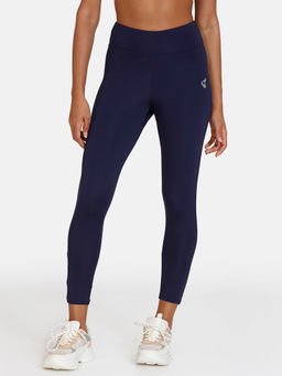 Zivame - Zelocity High Rise Quick Dry Leggings - Evening Blue