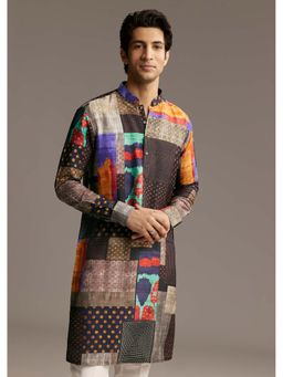 KALKI FASHION - Multi-Color Silk Full Sleeves Kurta