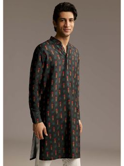KALKI FASHION - Black Silk Full Sleeves Kurta