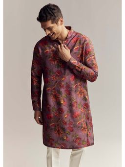 KALKI FASHION - Purple Silk Full Sleeves Kurta