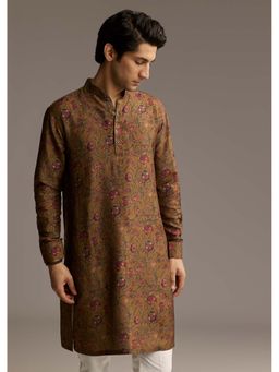 KALKI FASHION - Mustard Silk Full Sleeves Kurta