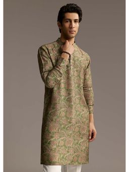 KALKI FASHION - Olive Silk Full Sleeves Kurta