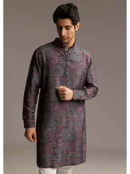 KALKI FASHION - Multi-Color Silk Full Sleeves Kurta