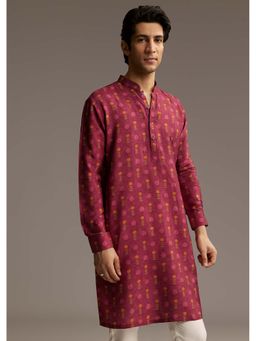 KALKI FASHION - Maroon Silk Full Sleeves Kurta