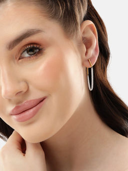 Carlton London - 18kt Gold Rhodium Plated Drop Earring