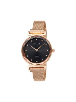 Strand by Obaku - Guava Gerbera Quartz Black Round Sunray Dial Womens Watch S731LXVBMV