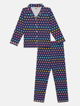 mackly - Girls Printed Night Suit (Set of 2)