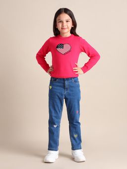 U.S. POLO ASSN. - Embroidered Blue Cotton Jeans