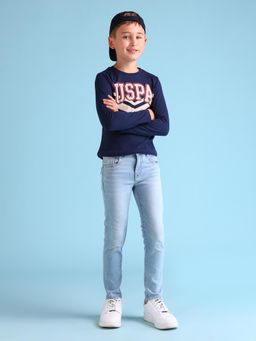 U.S. POLO ASSN. - Solid Blue Cotton Jeans