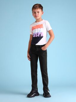 U.S. POLO ASSN. - Solid Black Cotton Jeans