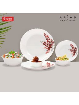 At Home by Nilkamal - Arias Fluted Red Breeze Dinner Set - 33 Pieces