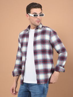 CRIMSOUNE CLUB - Mens Brown Checked Pure Cotton Shirt