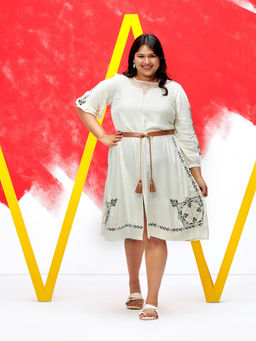 W - White Solid Dress