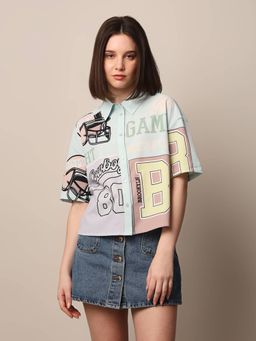ONLY - Women Typography Relaxed Fit Multi-Color Shirt