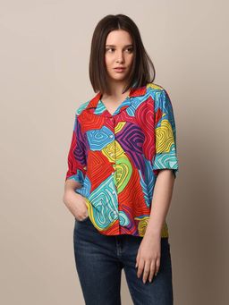 ONLY - Women Printed Regular Fit Multi-Color Shirt