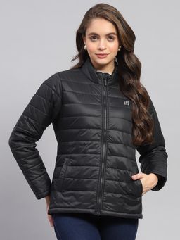 Rock.it - Rockit From House Of Monte Carlo Womens Black Solid Mock Neck Full Sleeve Jacket