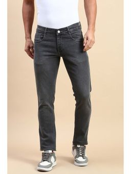 Classic Polo - Grey Solid Slim Fit Jeans