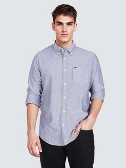 Lee - Blue Solid Regular Fit Shirt