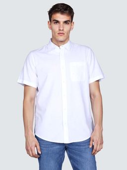 Lee - White Solid Regular Fit Shirt