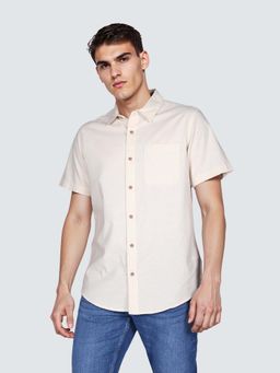 Lee - Beige Solid Regular Fit Shirt