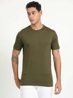 Classic Polo - Olive Solid Slim Fit T-Shirt