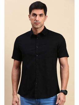 Classic Polo - Black Solid Slim Fit Shirt