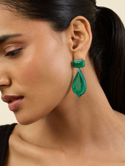 Isharya - Enchanted Trail Green Dangler Earrings