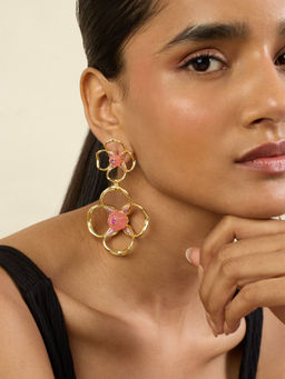 Isharya - Rose Pink Radiance 18Kt Gold Plated Dangler Earrings