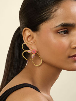 Isharya - Petal Dusk 18Kt Gold Plated Drop Earrings