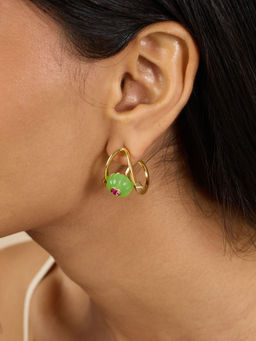 Isharya - Verdant Charm 18Kt Gold Plated Drop Earrings