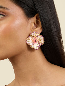 Isharya - Rose Pink Frost Big Stud Earrings