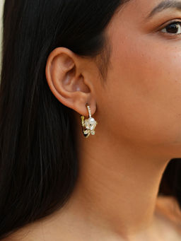 ISHKAARA - Gold-Plated Butterfly Shaped Half Hoop Earrings