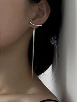 ISHKAARA - Silver Plated Tassel Drop Earrings