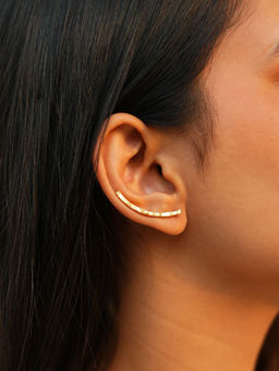ISHKAARA - Gold-Plated Contemporary Climber Ear Cuffs