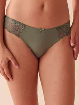 La Vie En Rose - Microfiber and Lace Bikini Panty