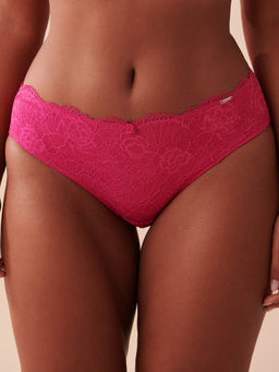 La Vie En Rose - Microfiber and Lace Sleek Back Bikini Panty