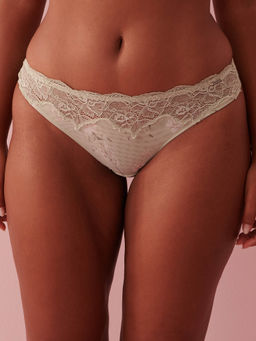 La Vie En Rose - Lace and Mesh Brazilian Panty