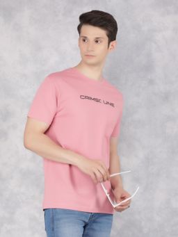 CRIMSOUNE CLUB - Men Pink Solid T-Shirt
